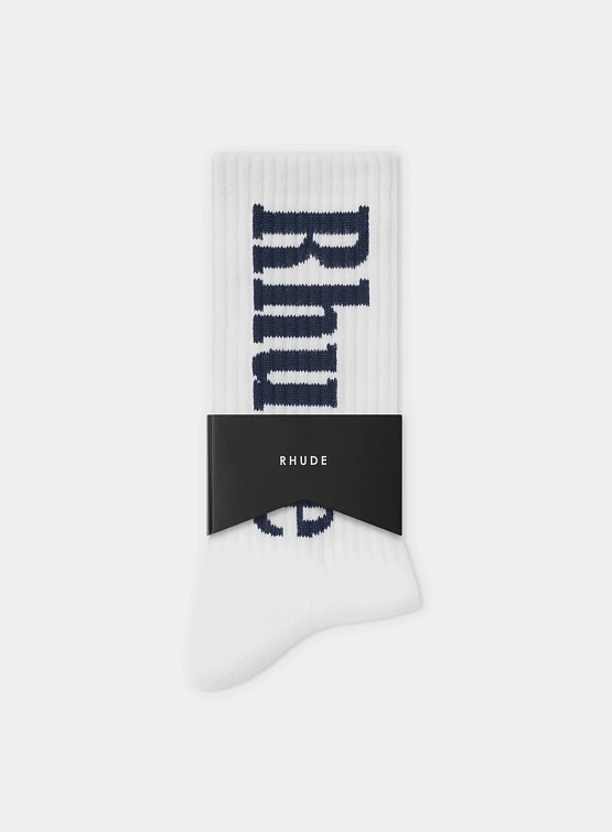 Носки RHUDE Vertical Logo White/Navy