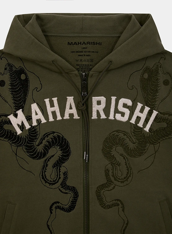 Зип-худи MAHARISHI 6011 Cobra Zipped Hooded Sweat Olive