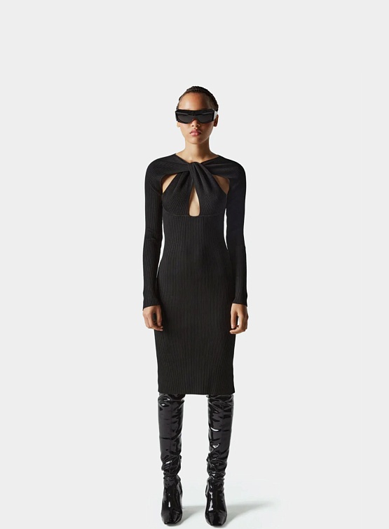 Женское платье Coperni Twisted Cut-Out Knit Dress Black