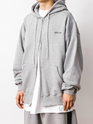 Зип-худи ANGLAN Essential Zip Hoodie Melange Grey