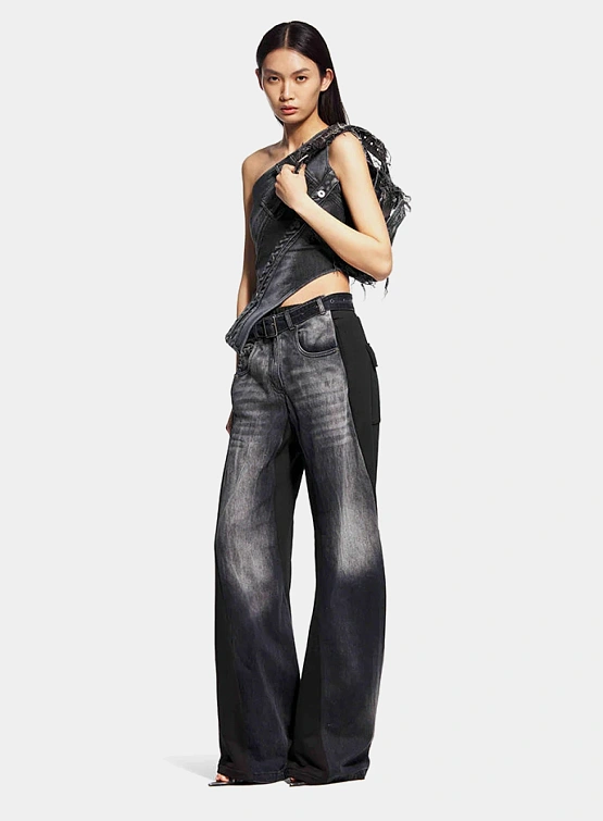 Женские джинсы MARRKNULL Dislocation Patchwork Black