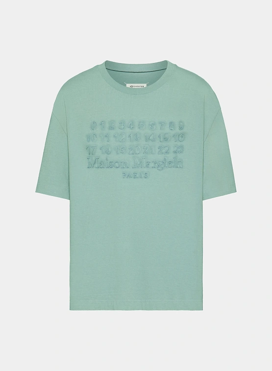 Футболка Maison Margiela Embroidered Logo Blue