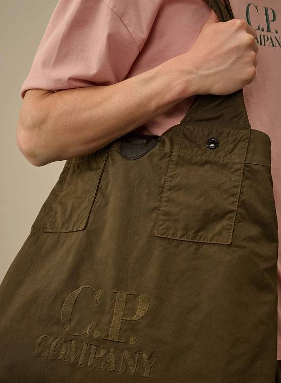 Тоут C.P. Company Twill Left Hand Logo Ivy Green