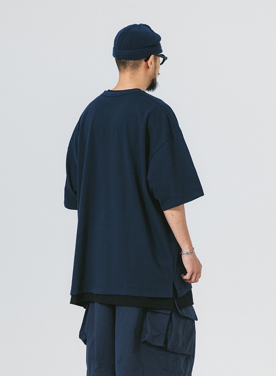 Футболка ANGLAN Stack Logo Half Tee Navy