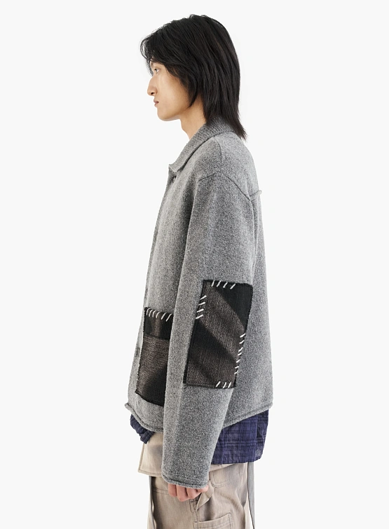 Кардиган JIYONGKIM Sun-Bleached Pocket Knit Grey