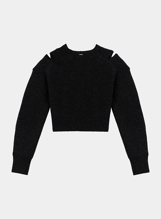 Женский свитер System Slit Roundneck Sweater Charcoal