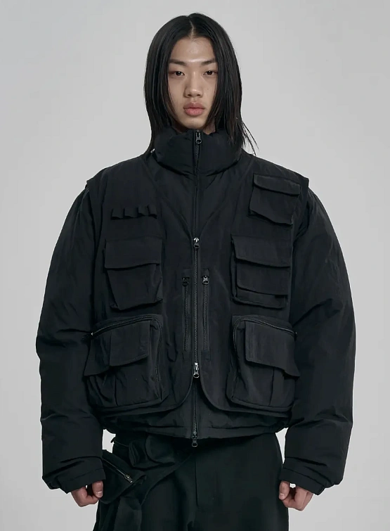 Куртка AJOBYAJO Cargo Vest Layered Padded Black