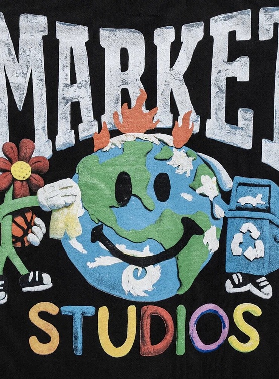 Худи MARKET Smiley Studios Hoodie Washed Black
