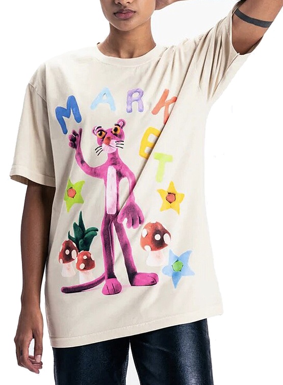 Футболка MARKET Pink Panther Nostalgia T-Shirt Ecru