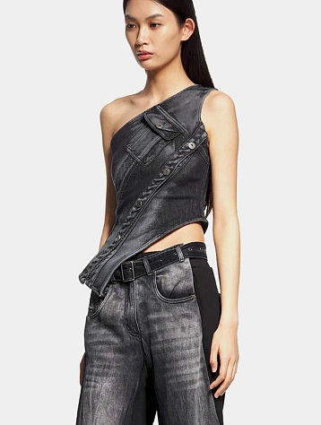 Женский топ MARRKNULL Asymmetric Denim Black