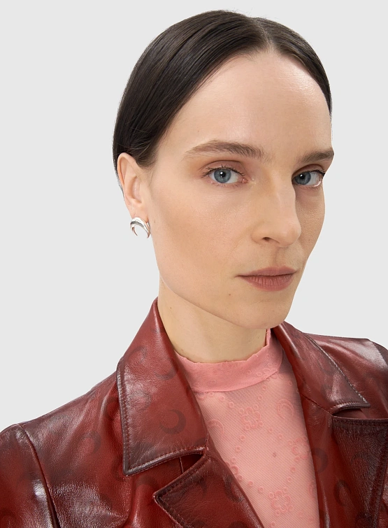 Серьги Marine Serre Plated Moon Studs Shiny Silver