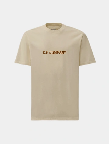 Футболка C.P. Company 30/1 Jersey Logo Gauze White