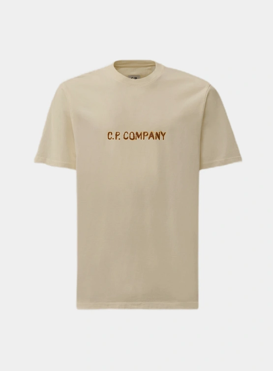Футболка C.P. Company 30/1 Jersey Logo Gauze White