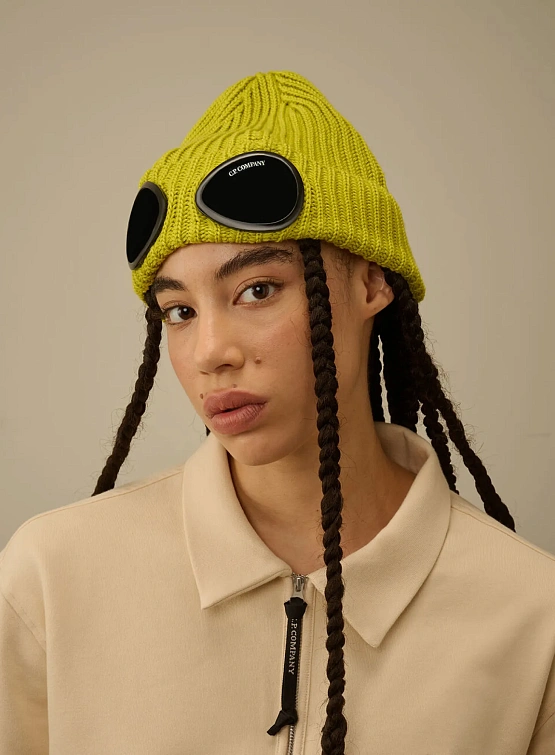 Шапка C.P. Company Extrafine Merino Wool Goggle Green Sheen