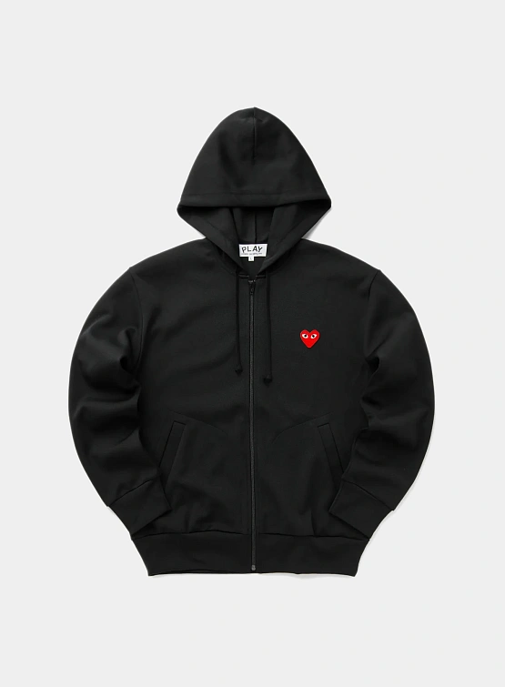 Зип-худи Comme des Garçons PLAY Red Heart Zip-Up Black