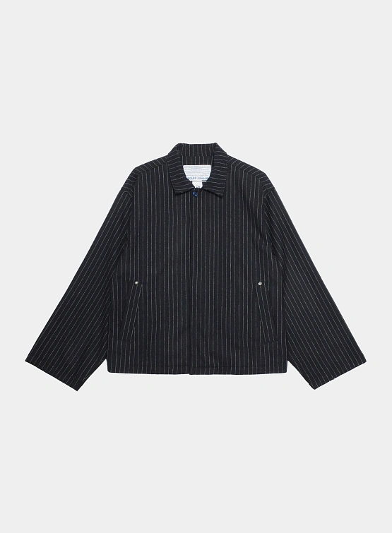 Овершот Jungles Jungles Pleated Pinstripe Wool Black