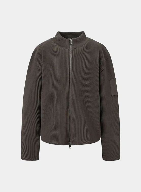 Кардиган AMOMENTO Mock Neck Zip-Up Dark Brown