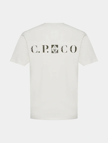 Футболка C.P. Company 30/1 Jersey Logo Gauze White