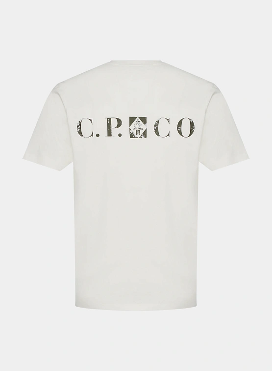 Футболка C.P. Company 30/1 Jersey Logo Gauze White