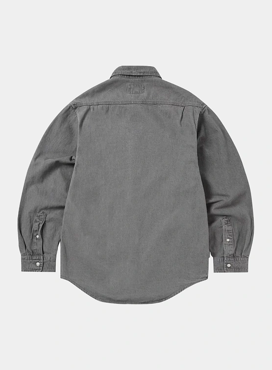 Рубашка thisisneverthat Washed Denim Shirt Grey