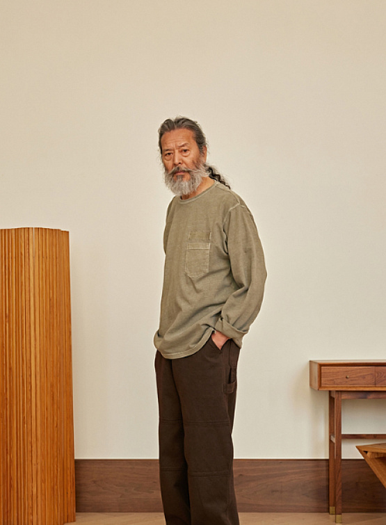 Лонгслив FrizmWORKS Pigment Dyeing Mil Tee Sand Beige