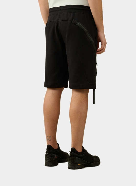 C.P. Company Fleece Zipped Pocket Shorts Black C.P. Company Studio Slow