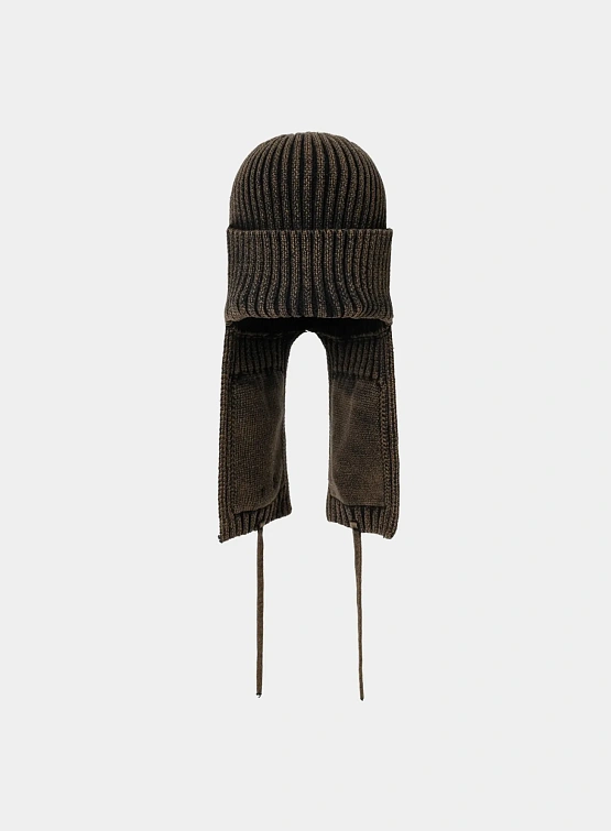 Шапка AJOBYAJO Washed Knit Trooper Brown