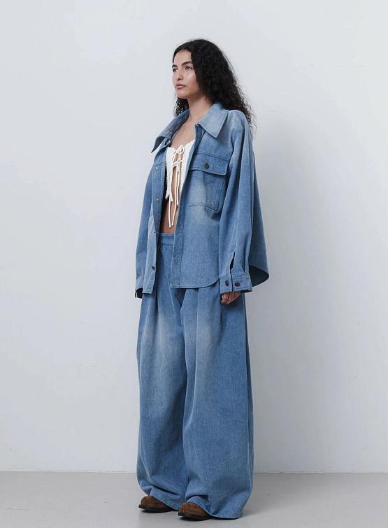 Женские джинсы EPINGLER Wide Tuck Denim Washed Blue