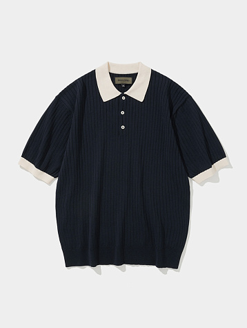 Поло Uniform Bridge Ribbed Polo S/S Knit Deep Navy