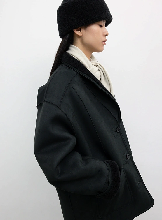 Женская дубленка LE17SEPTEMBRE Reversible Shearling Black