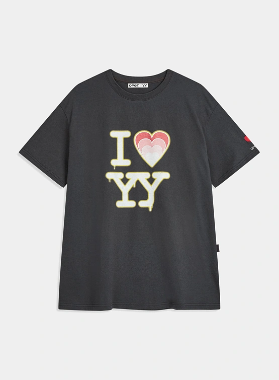 Футболка OPEN YY I Love YY Box Tee Charcoal