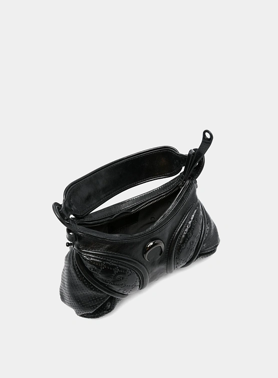 Сумка Marine Serre Moonogram Embossed Futura Mini Black