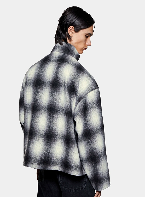 Овершот MKI MIYUKI ZOKU Wool Check Track Off White/Black
