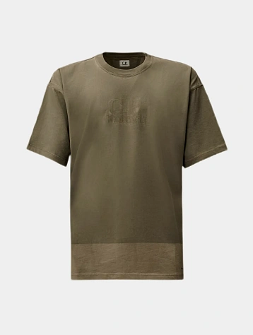 Футболка C.P. Company 24/1 Jersey Printed Logo Gunmetal