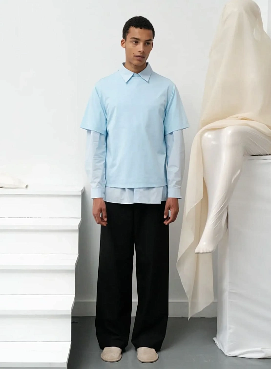 Женская рубашка AMOMENTO Oversized Shirts Light Blue