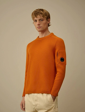 Свитер C.P. Company Full Rib Crewneck Lens Russet Oran