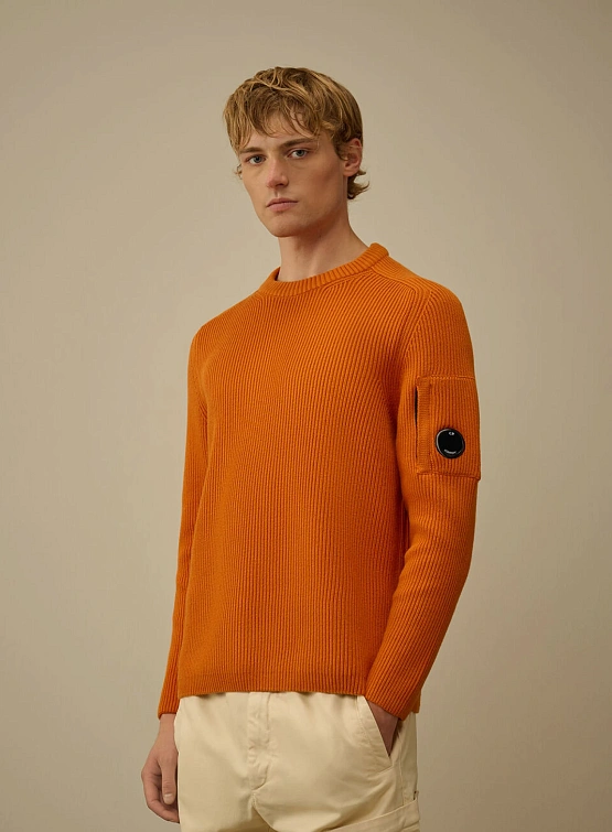 Свитер C.P. Company Full Rib Crewneck Lens Russet Oran