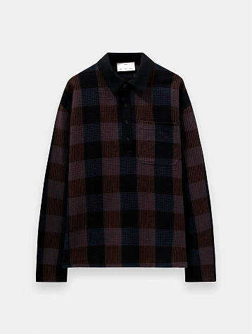 Лонгслив Song for the Mute L/S Polo Towel Check Black