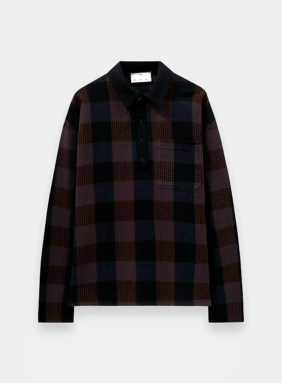 Лонгслив Song for the Mute L/S Polo Towel Check Black