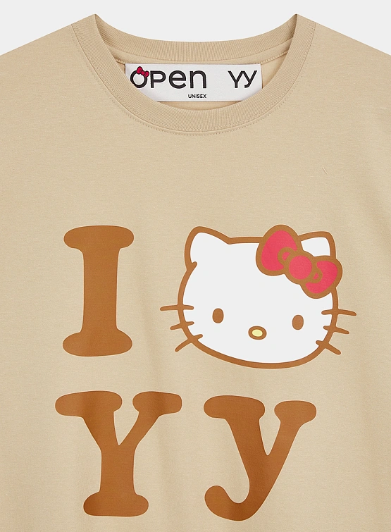 Футболка OPEN YY Kitty x YY T-Shirt Beige