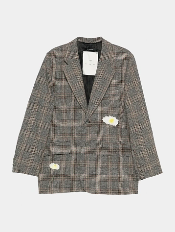 Блейзер Song for the Mute "Flower" Square Melange Twill Check Indigo