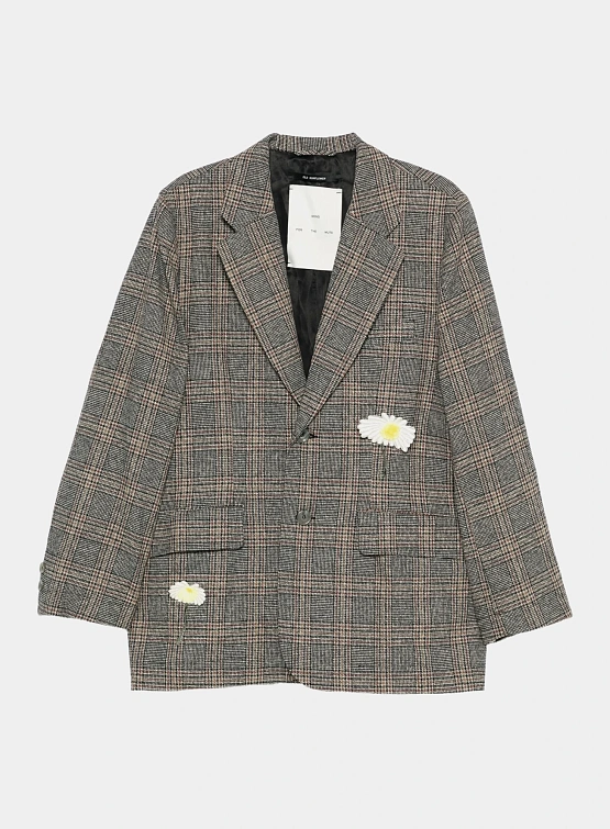 Блейзер Song for the Mute "Flower" Square Melange Twill Check Indigo