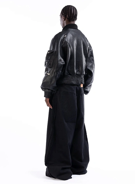 Бомбер NO/FAITH STUDIOS Dried Concrete Leather Black