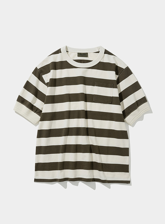 Футболка Uniform Bridge Naval Stripe S/S Tee Olive