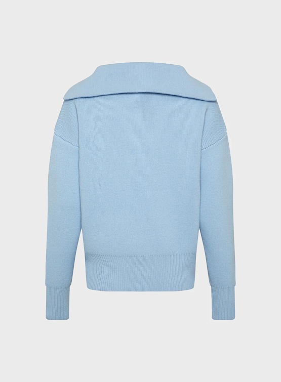 Женский халф-зип Coperni Half-Zip Boxy Sweater Light Blue