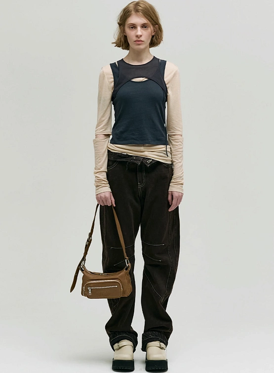 Женская сумка MARGESHERWOOD Outpocket Hobo Mini Vintage Camel