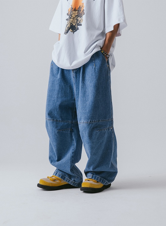 Джинсы ANGLAN Lazy Dart Denim Balloon Pants Blue