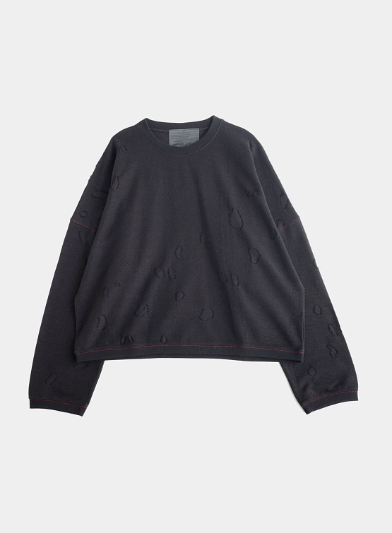 Свитшот Jungles Jungles Distressed Terry Crewneck Black