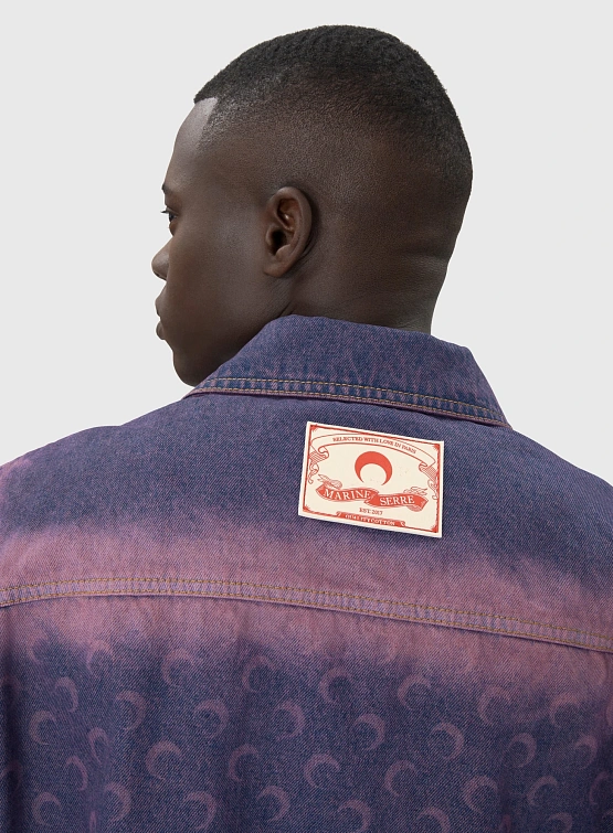 Рубашка Marine Serre Moon Laser Denim Workwear Lavender