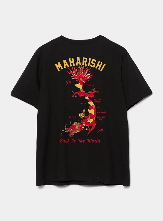 Футболка MAHARISHI 1385 Dragon Map Jerse Black